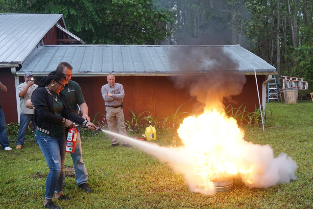 Fire Extinguisher In Use